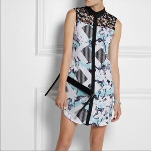 Peter Pilotto For Target Button Down dress Coverup Tunic Size L blue black